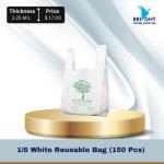 1/6 White Reusable Bag (150 Pcs)