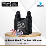 1/6 Black Thank You Bag (400 pcs)