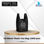 1/8 Black Thank You Bag (1000 pcs)