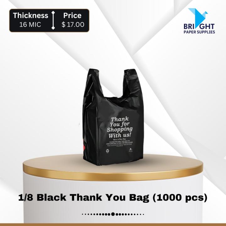 1/8 Black Thank You Bag (1000 pcs)