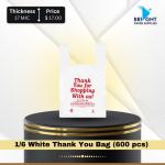 1/6 White Thank You Bag (600 pcs)