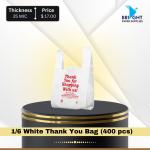 1/6 White Thank You Bag (400 ct)